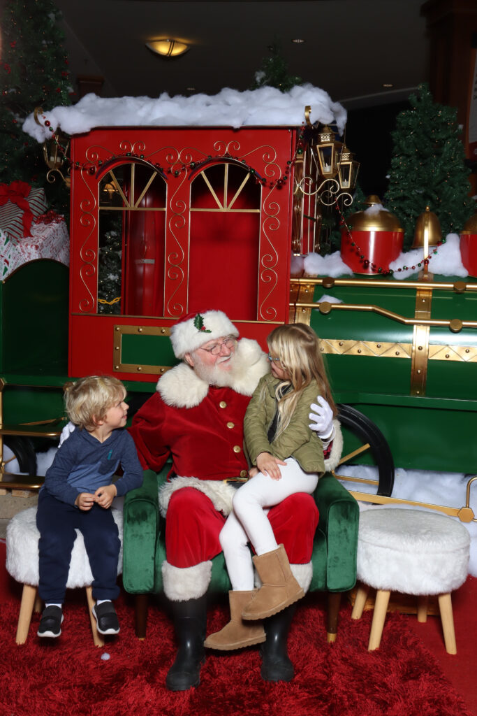 Santa with two kids